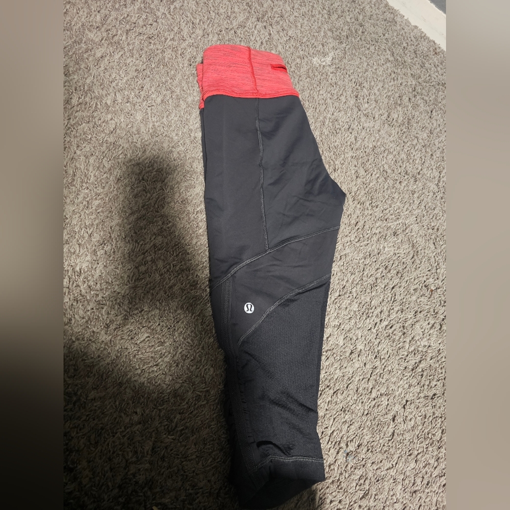 Lululemon Black and Red Leggings